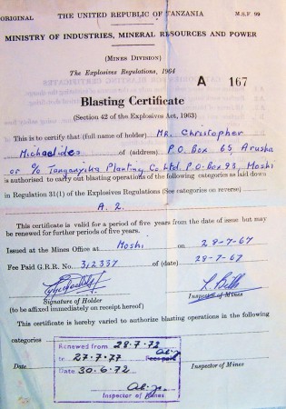 Η άδεια μου για ανατίναξη βράχων στα ορυχεία